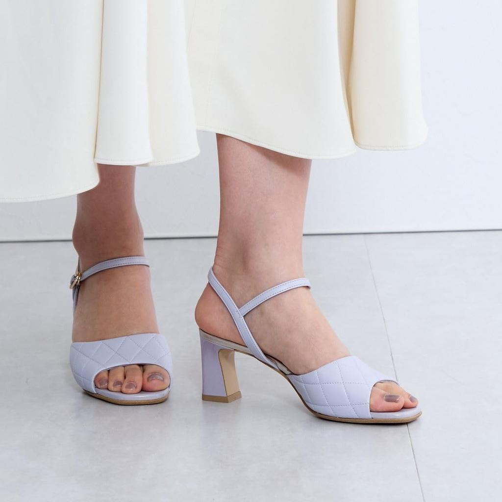 Leather Heel Lavender 230 HIMIKO/Himiko/Quilted Sandals/641230