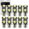 Safego 10x T10 W5W 5 SMD 5050 LED Ampoules De Voiture Lampe 194 168 Blanche Bulbe De Remplacement DC 12V