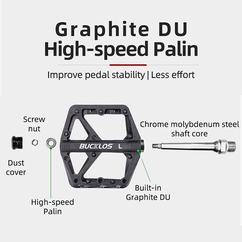 BUCKLOS Bicycle Pedals Sealed Bearing MTB Platform Pedal for Bicycle Mountain Nylon Bike Flat Pedals 9/16'' MTB Road Bike Part