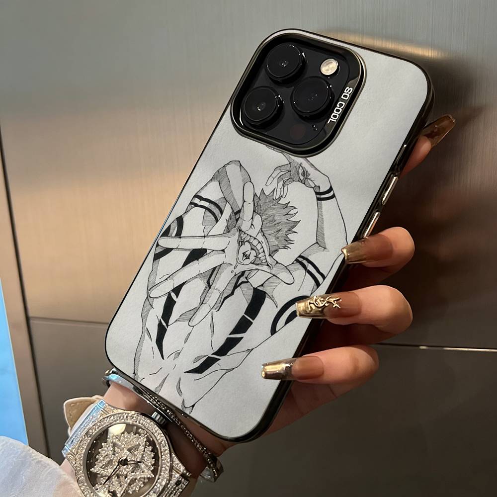 Popular-Anime--Jujutsu -Kaisen Phone Case For iPhone 17,16,15,14,13,12,11 Plus Pro Max Colored Silver Phone Case