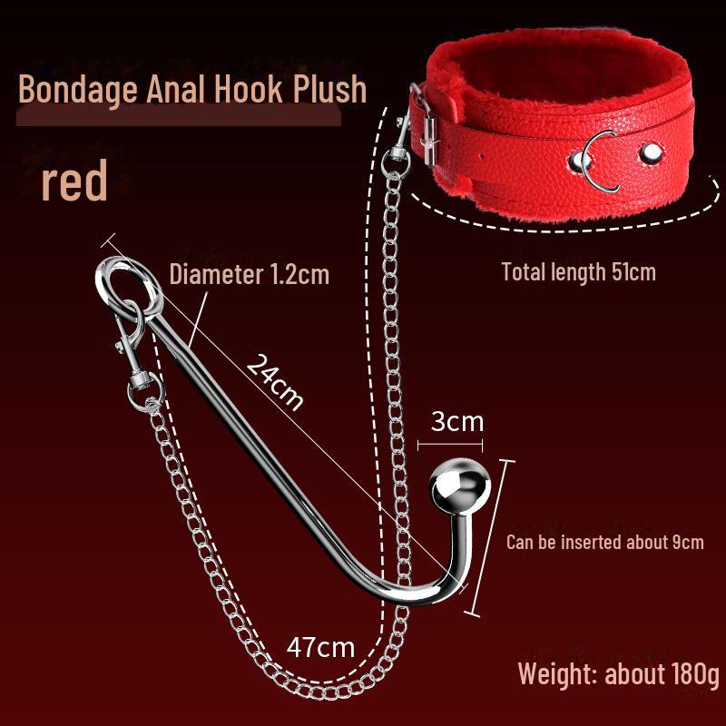 סט ג'יואי מתכת אנאלי ושעבוד עם אזיקים, כדור פה וצעצוע פתוח לנרתיק