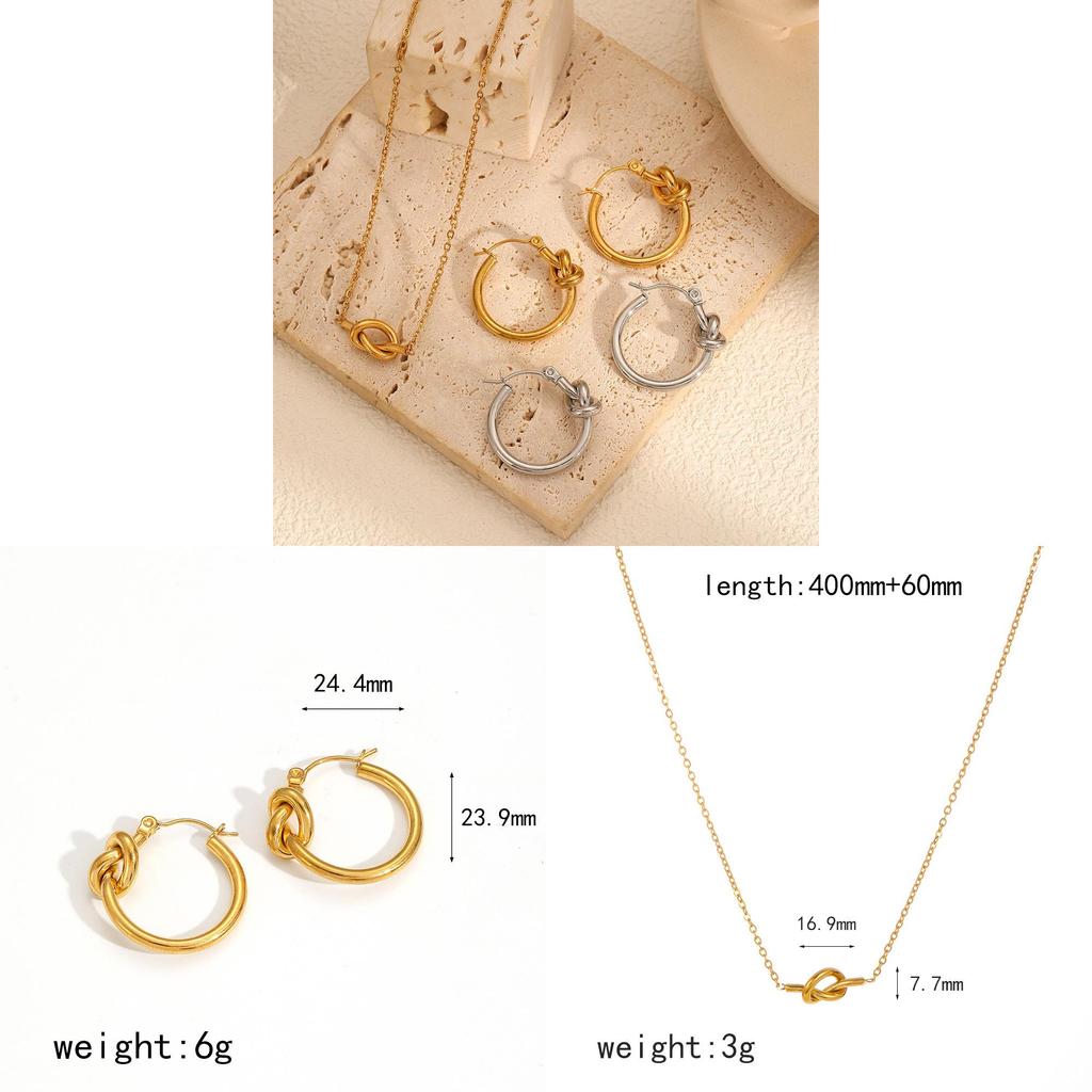 Geometric Stainless Steel Earring Set For Women Modern Style