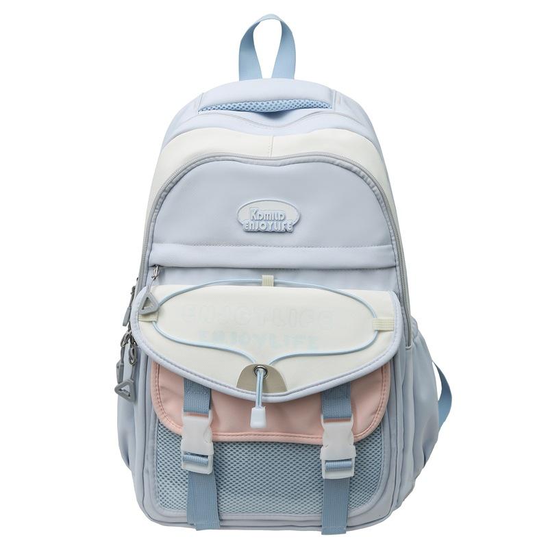Letter Print Women's Backpack Large Capacity Computer Backpack Color Block Student Schoolbag