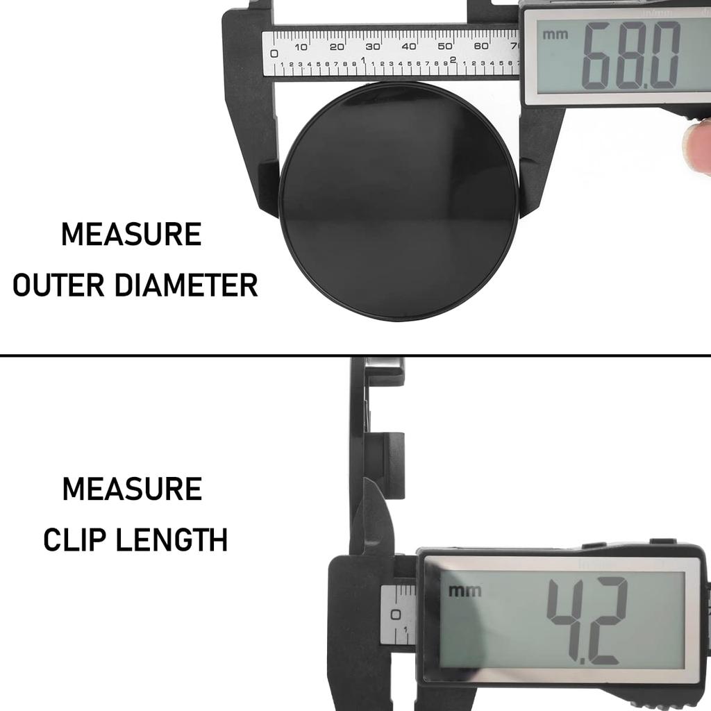 Wheel Center Caps 68mm 61.5mm 4 Pieces Black Wheel Cover Center Cover