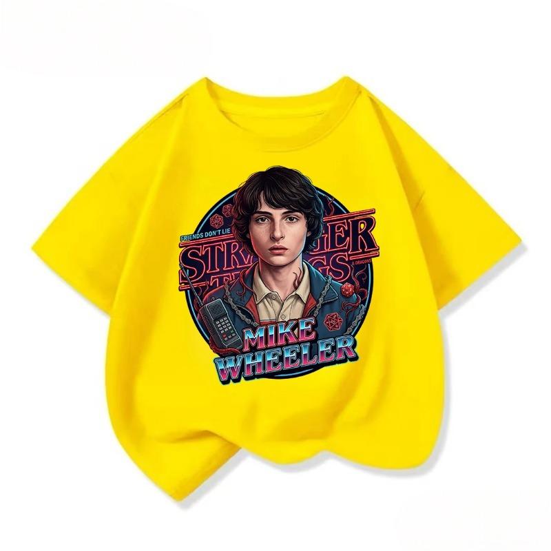 Fashionable Children's T-shirt with a Stylish 'Stranger Things' Pattern, Cool Street Style, Summer Casual Wear