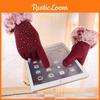Luxurious Womens Fashion Winter Outdoor Sport Warm Fur Crystal Thick Finger Gloves Mittens