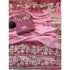 Căptușeală premium Mătase Chinon cu fir de aur și paiete pallu saree