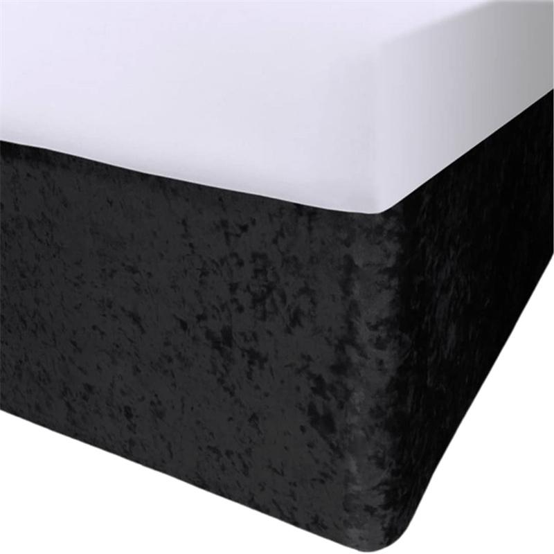 Top Quality Thicken Bed Base Wrap Skirts Valance-Crushed Velvet Divan Frame Cover- Fully Elastics and Three Sides Fabric