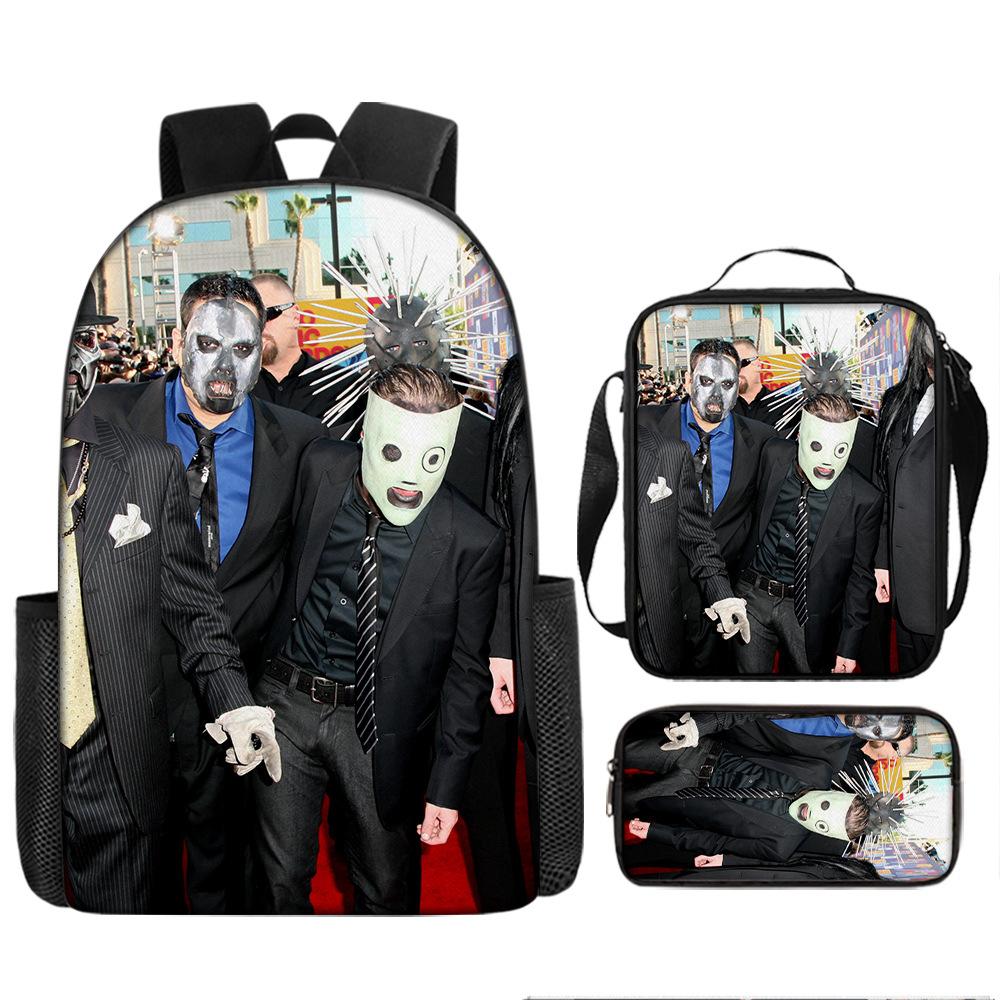 Plecak na Halloween Ciężki Metal Rock Slipknot Plecak z Nadrukiem Cyfrowym Torba na Ramię Piórnik