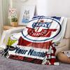 1PC Custom Name FC HEansa Rostock Patterned Flannel Blanket Suitable For All Seasons for Home Decor Warmth and Comfort Gifts Holiday Present -HE133