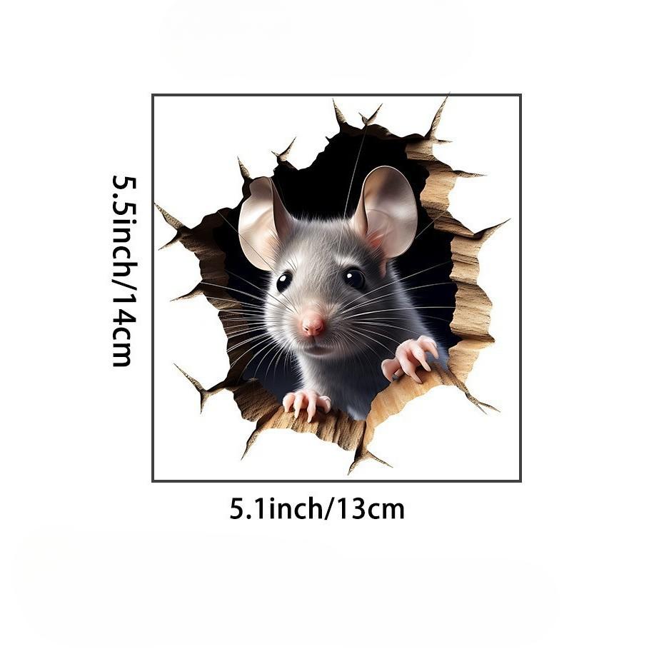 Funny and Cute Realistic Mouse Wall Sticker for Home Decor
