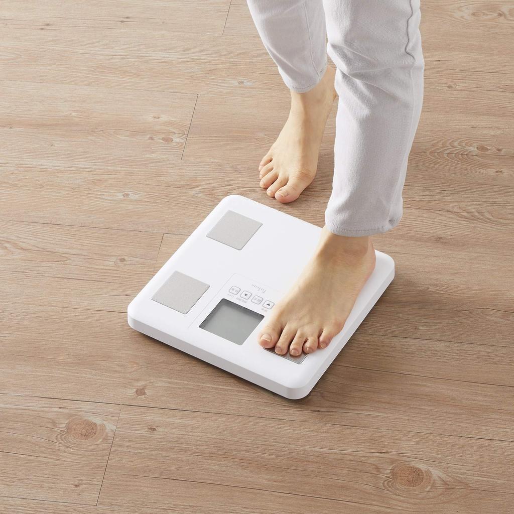 Tanita Body Composition Automatic Easy Measurement with White Monitor, Recognition, Step-On Function, FS-400-WH,