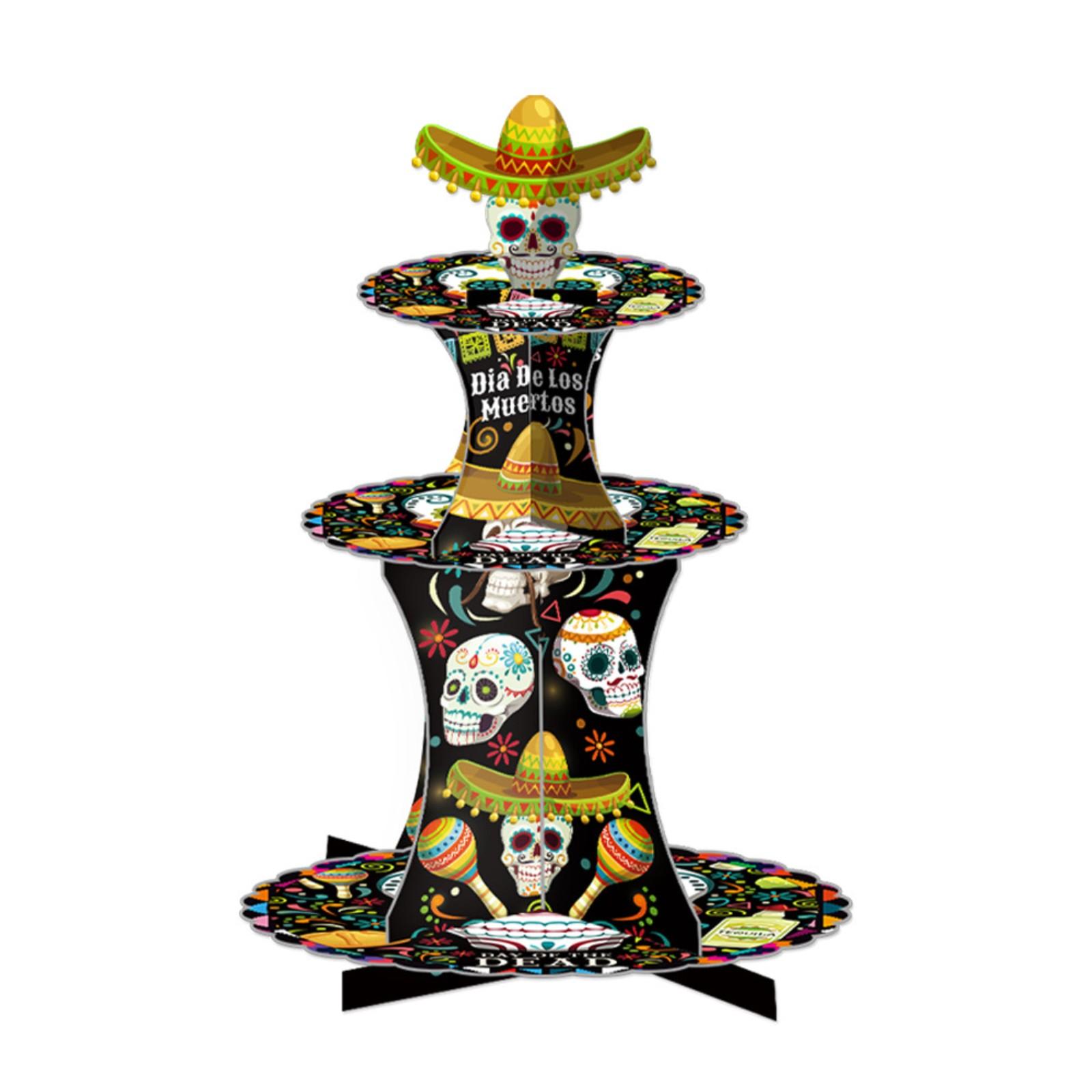 

Creative Corrugated Paper Cake Stand For The Day Of The Dead Party, Party Cake Decorative Items One Size