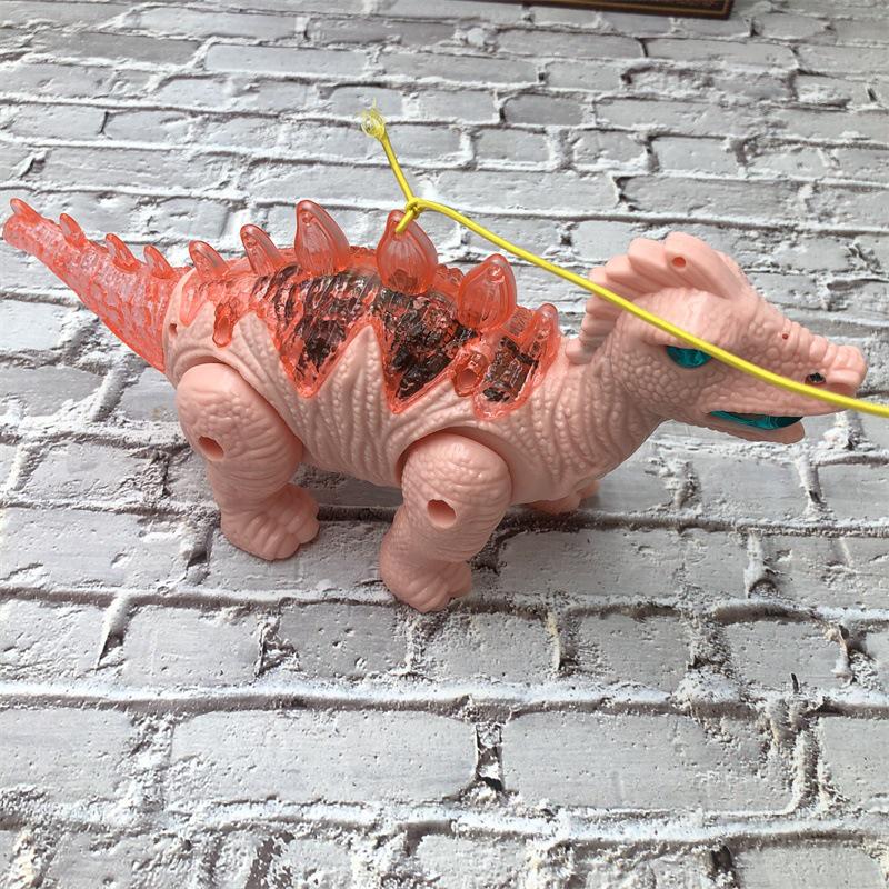 Detské svietiace dinosaurie hračky Deti Chodiace Ťahacie Dinosaurus Spievajúci Hudobný Dinosaurus Elektronické Vodítko Hračky