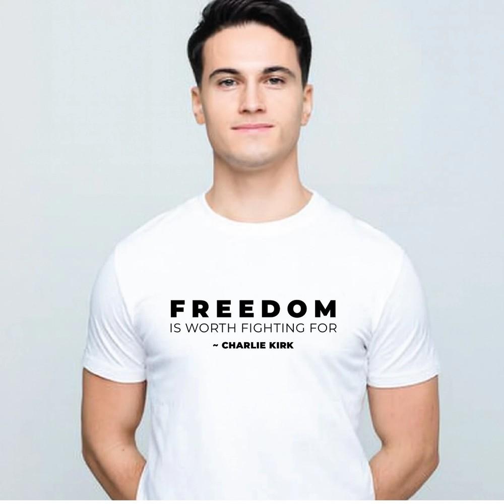 Freedom Is Worth Fighting For TShirt Charlie Kirk Freedom MAGA Shirt Tee M