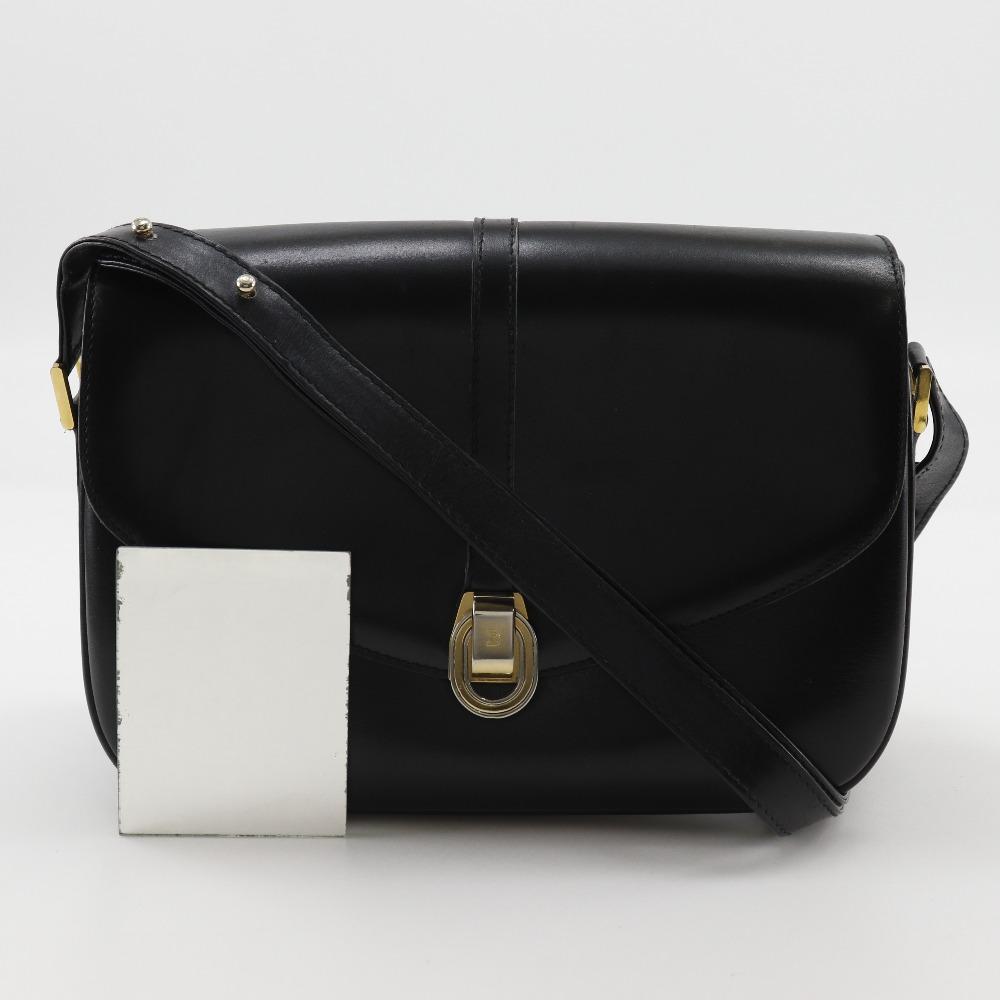 Bally Shoulder Bag Vintage Black Leather Women Used