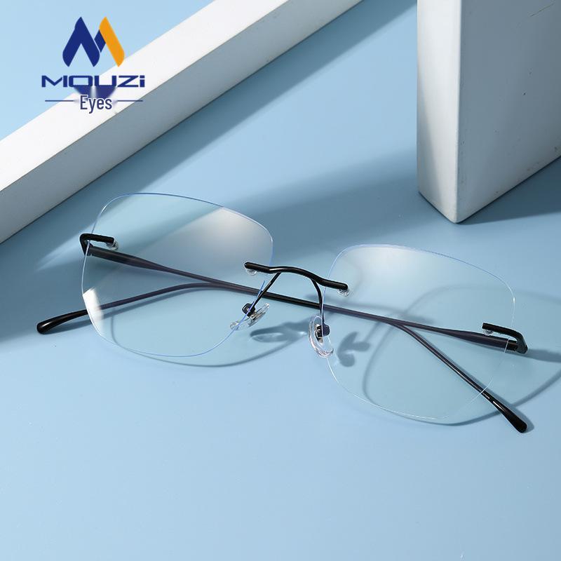 

Trendy Women s Rimless Blue-Light Blocking Gold Eyeglass Frames