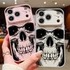 Human Skull Printed Magnetic Phone Case For iPhone 17 Pro Max 16 15 14 13 Pro Max For Magsafe Wireless Charge Hard PC Back Cover