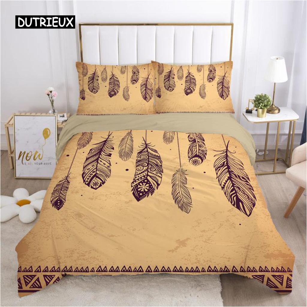 Bohemian Duvet Cover Set Bohemian Hippie Mandala Eyes Pattern Twin Bedding Set for Adults King Size Soft Polyester Quilt Cover