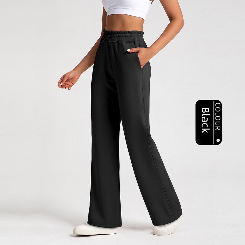 

Lu Same Style Stone Washed Modal Sports Pants Women s New Air Layer High Waist Loose Running Fitness Yoga Pants Black 8/L