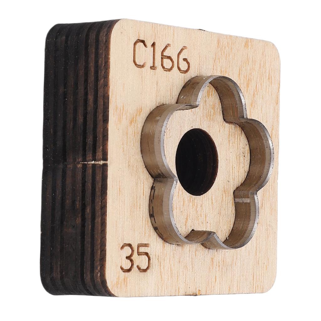Leather Cutting Mold with Wood Base Flower Shape Punching Die for Making Pendants Crafting Projects