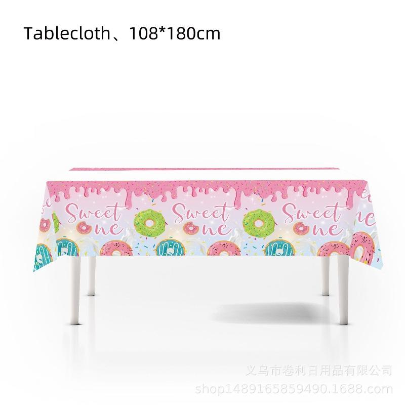 New Donuts Party Supplies Birthday Decorations Cutlery Paper Plates Tissue Tablecloths Banners Party Supplies