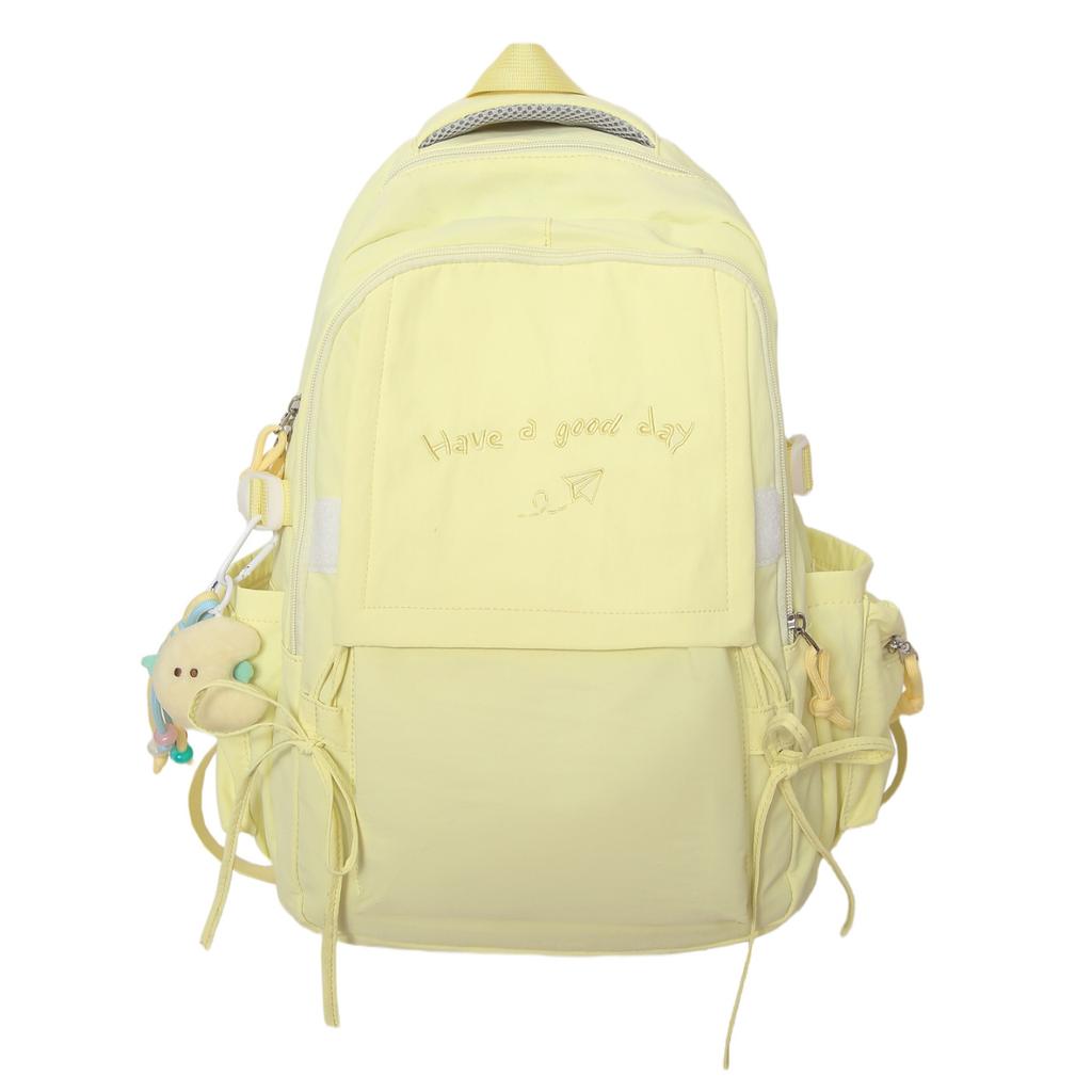 Schoolbag Large Capacity Solid Color Backpack Women's 1011 New High Value Cute Student Schoolbag Versatile Travel Backpack Tide