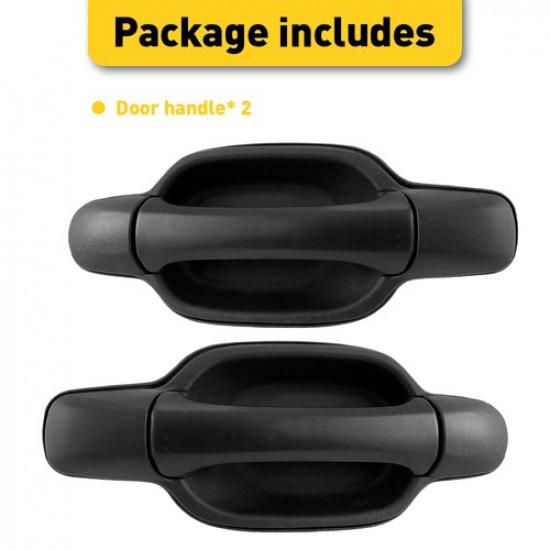 Pair Exterior Rear Door Handle Black for Chevrolet 2004-2012 Colorado GMC Canyon