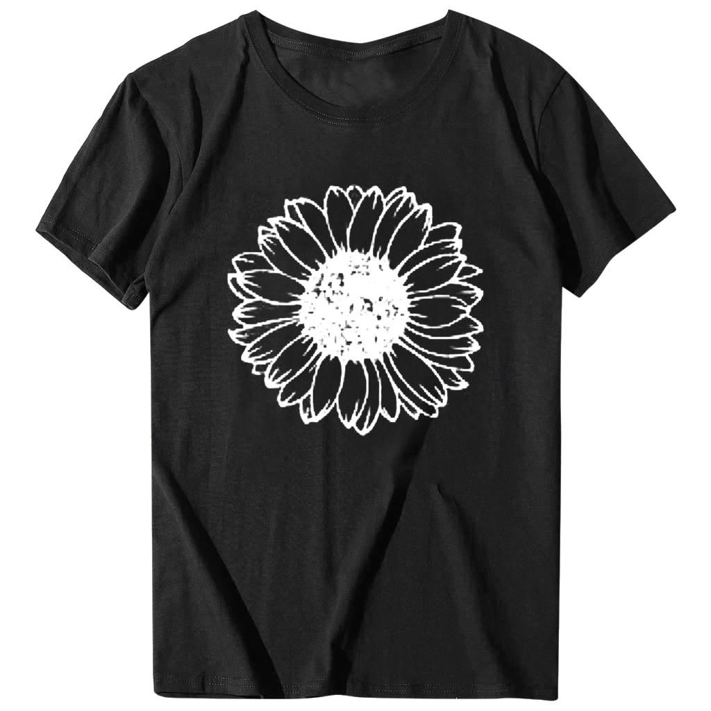 Women Casual Printing Short Sleeves Loose T-Shirt Blouse Tops