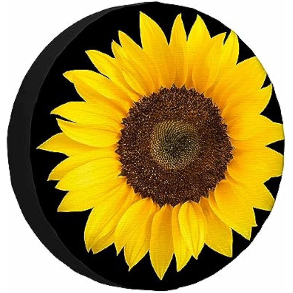 Sunflower Tire Cover Waterproof Polyester Bright Yellow Floral Beauty RV Spare Wheel Protector Universal Fit