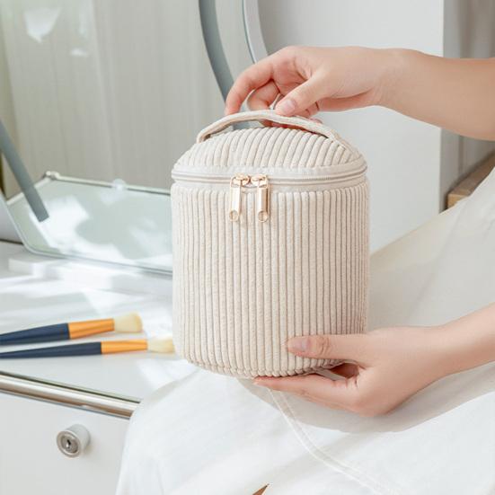 4Pcs/Set Corduroy Makeup Bag Travel Lattice Cosmetic Organizer Set Portable Cute Mini Pouches Storage Case Clutch Women Girls Makeup