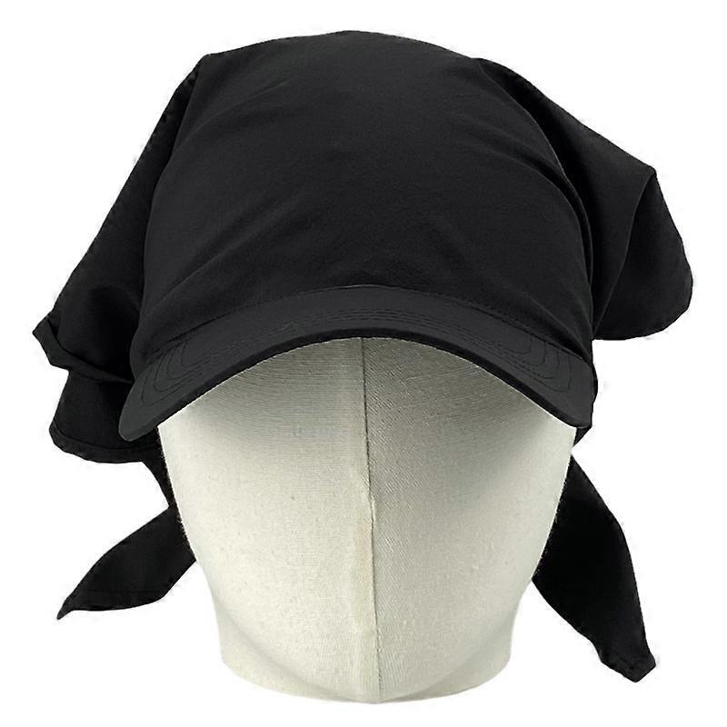 Travel Gathering Self Tie Turban Hat Outdoor Sports Camping Baseball Caps Woman Man Adjustable Head Size Cycling Hat  Black