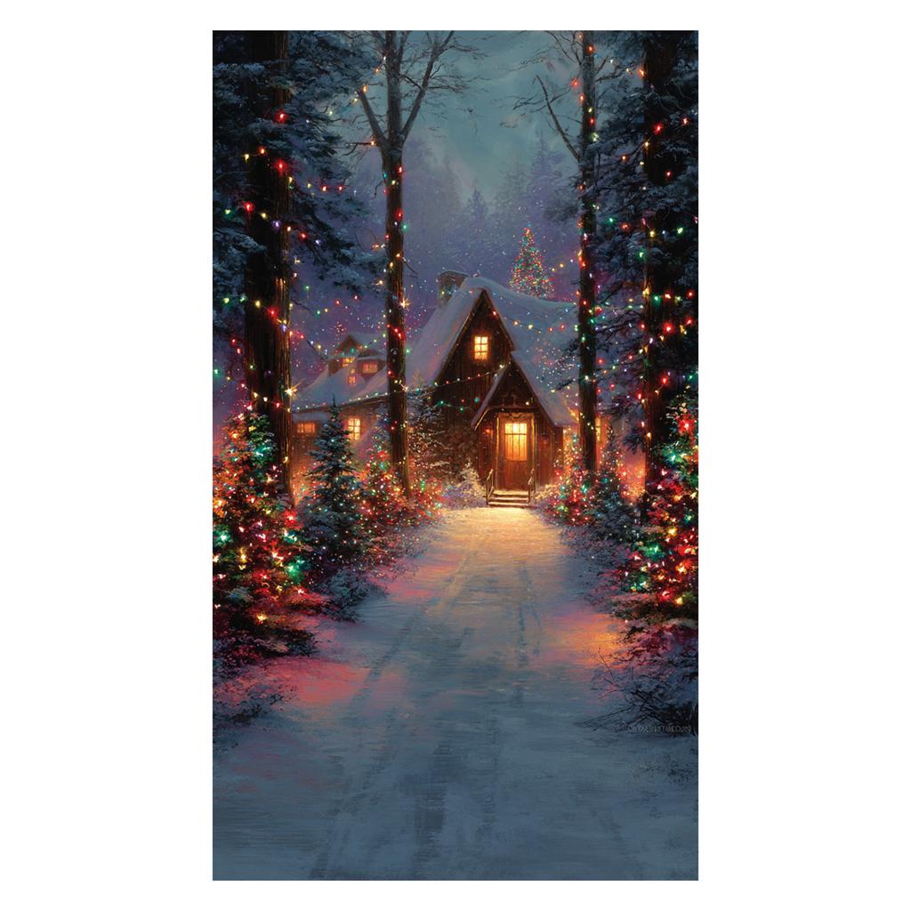 Christmas Door Decoration Festival Party Background Decoration Santa Decoration Tapestry