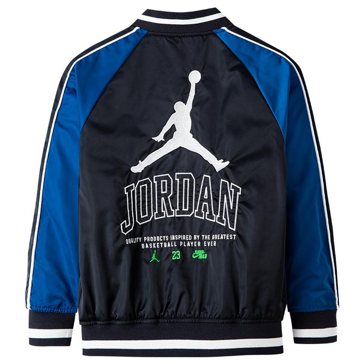 Jordan Logo Printed Baseball Jacket Kids Jackets Black JD2212004GS-001