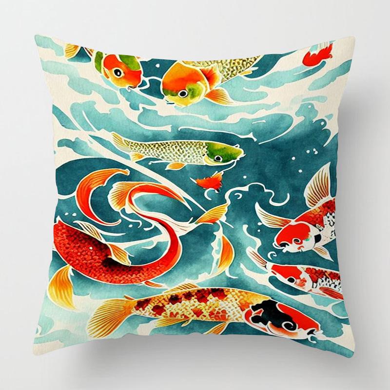 Marine Life Theme Pillow Case Home Living Room Sofa Decorative Cushion Cover 45X 5Cm 50X 50Cm Machine Washable Beach Style