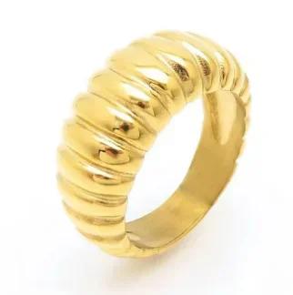 Anello Minimalista in Acciaio Inossidabile a Forma di Cuore Amore Vuoto per Donne Anelli con Zirconi Intarsiati Colore Oro Impermeabile Gioielli Moda Romantica