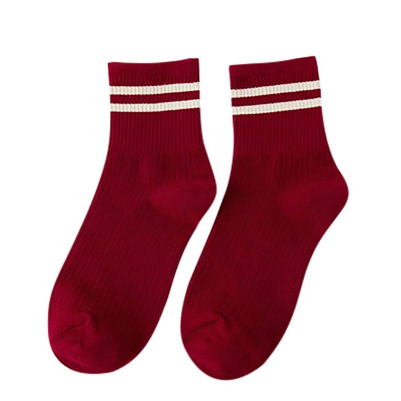 

Носки унисекс цветные с полосками из дышащего материала L красный