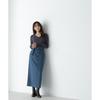 Natural Beauty Basic Eyelet Cuff Rib Knit Blue Women's Sweater,
