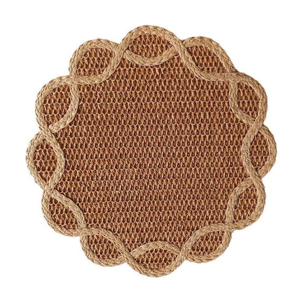 Heat Insulation Paper Woven Placemat Flower Shaped Home Decor Placemat  For Photo Prop