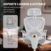 Reclining Mesh Desk Chair with Headrest, Lumbar Support, Footrest and Adjustable Height, Light Gray