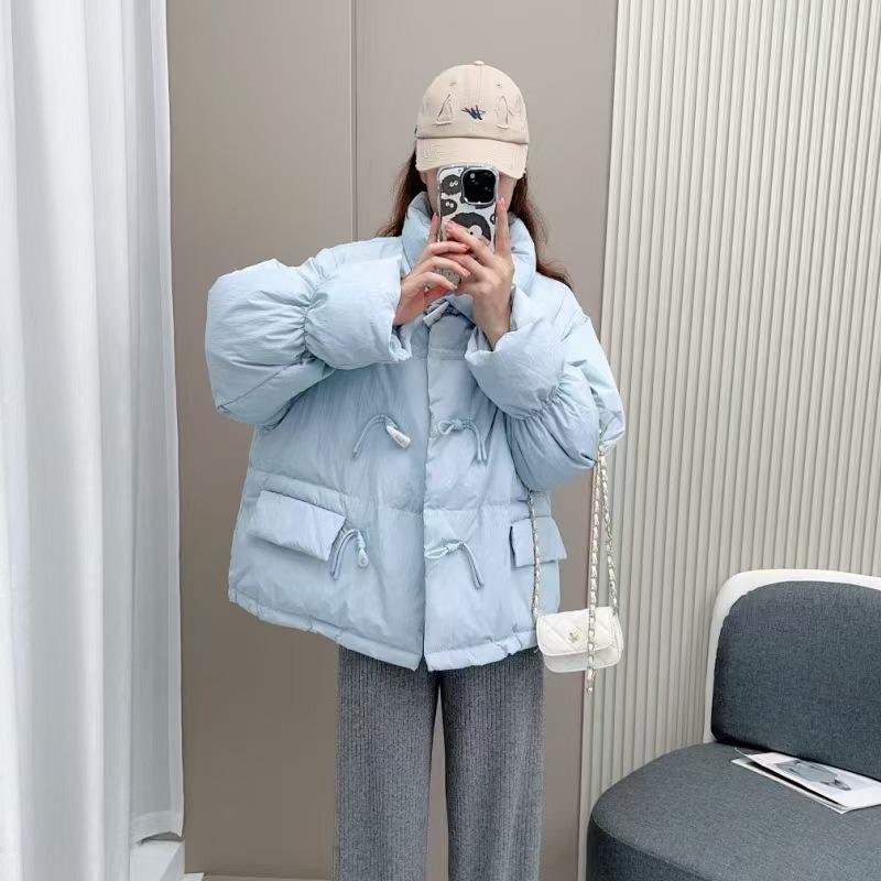 

Угловая пряжка новая свободная зимняя хлопковая одежда короткая куртка хлебная одежда короткая пуховая хлопковая одежда XL синий