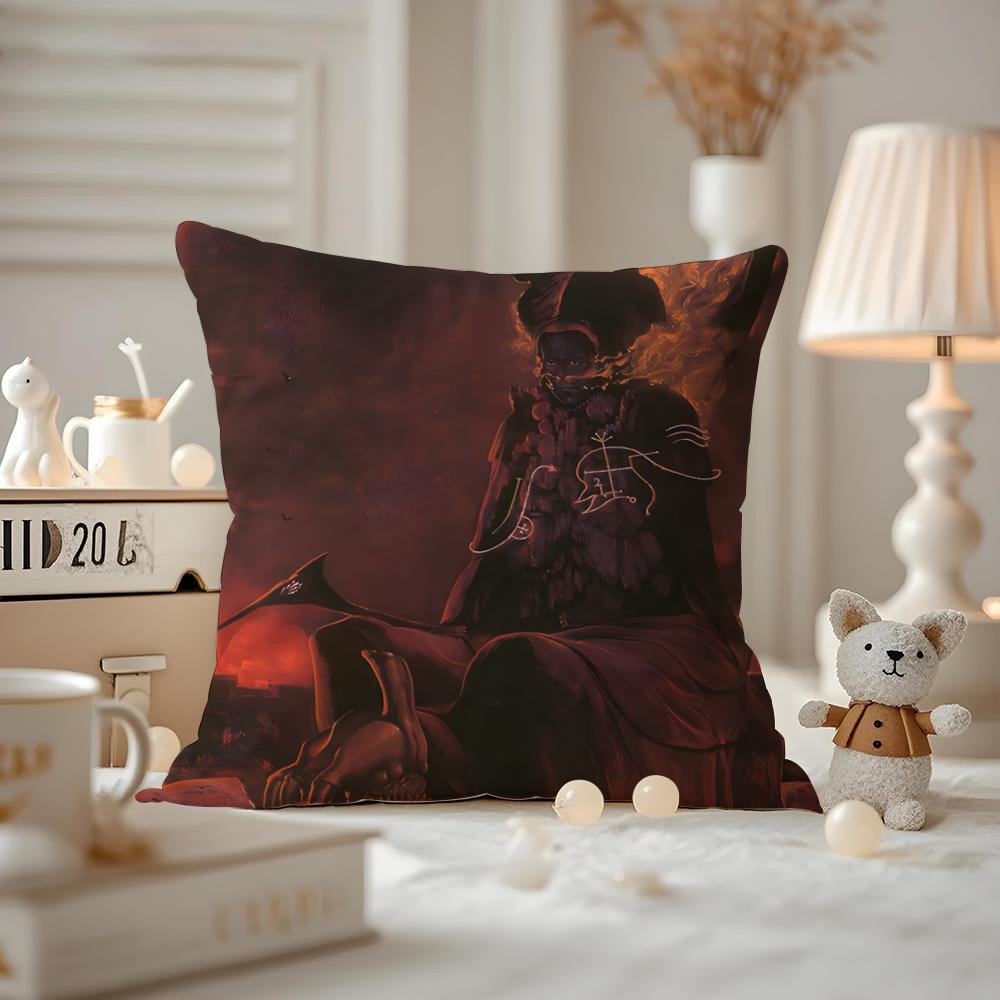 Wayne Barlowe Cushion Cover Anti-dustmite Pillowcase Invisible Zipper Silky Short Plush Sofa Cushion Cover