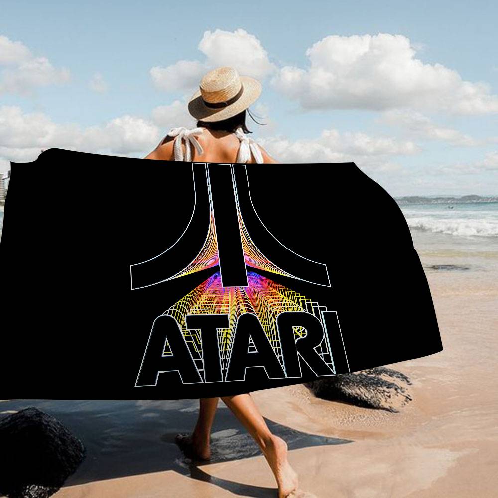 A-Atari Logo Microfiber Blanket Quick Drying Beach Towels Oversized Printing Super Absorbent Pool Towel Blanket
