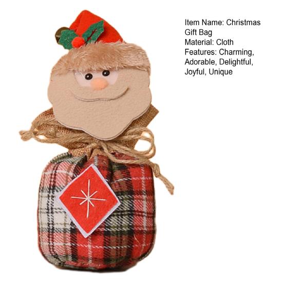 Christmas Candy Bag Reusable Christmas Treat Bag for Goodies Fruits Holiday Gift Storage Bags