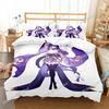 Luxury New 3D Print Genshin Impact Raiden Shogun Pillowcase Bedding Bag Cartoon Set Anime Bedding Decoration Cute Quilt Cover