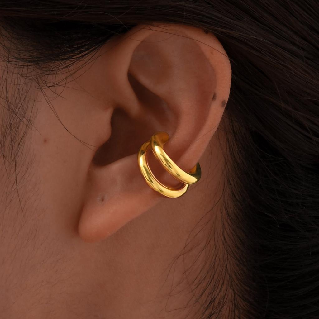 1pc Clip Earrings with Chain Stainless Steel for Women Men Punk Tassel Hoop Ear Cuffs Painless Non Piercing Fake Earring Jewelry