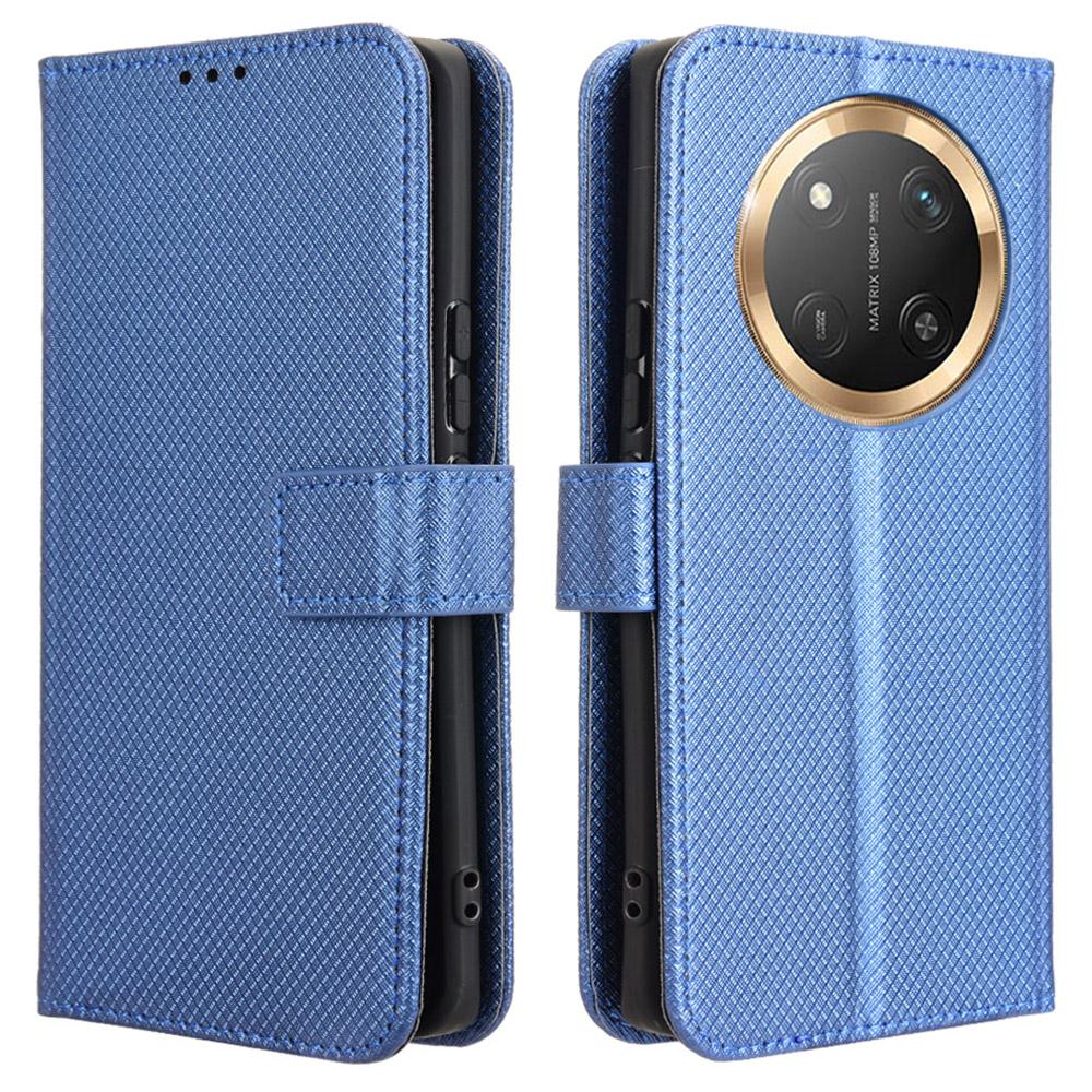 Wallet Phone Case for Honor Magic7 Lite 5G/X9c 5G/X60 Pro 5G PU Leather Diamond Texture Cover