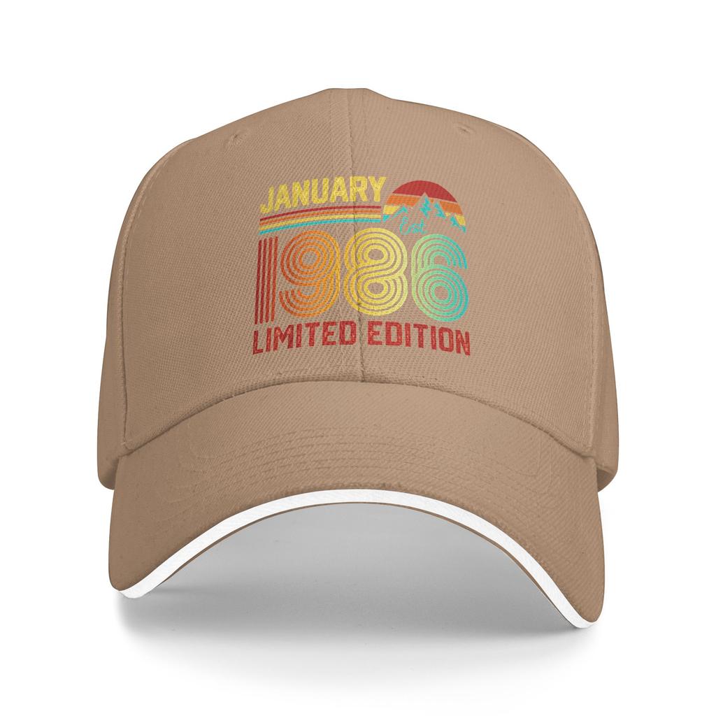 Retro January 1986 Limited Edition 40 Year Old 40th Birthday Baseball Cap Men  Design Trucker Hat Summer Outdoor Baseball Caps