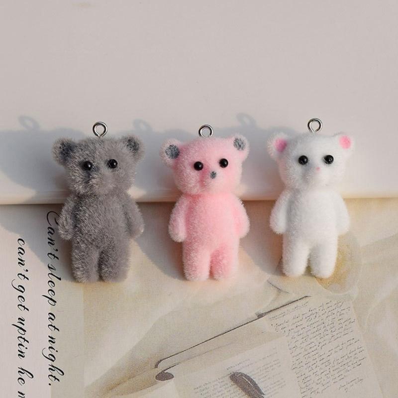 Charming 3D Cartoon Cat/Bear Keychain Cute Animal Bag Decoration for Women Girls Stylish Keychain for Car Keys and Bags