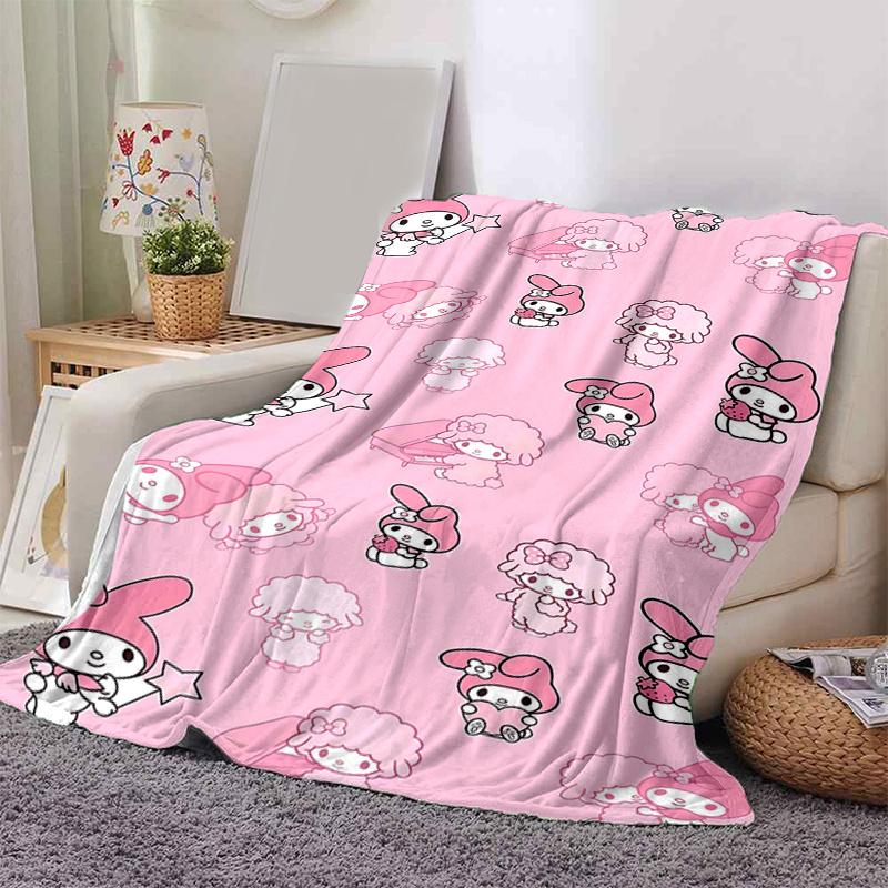 1pc My Melody and Little Twin Stars Blanket, Soft Throw for Home Decor, Gift Idea, Living Room, Travel, Camping, Car Blankets, Beach, Office Naps, Sui